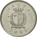 Moneta, Malta, 2 Cents, 2002, MB+, Rame-nichel, KM:94