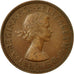 Coin, Great Britain, Elizabeth II, 1/2 Penny, 1955, EF(40-45), Bronze, KM:896