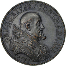 Italien, Medaille, Etats Pontificaux, Grégoire XV, 1623, UNZ, Bronze