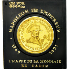 Francia, medaglia, Napoléon Bonaparte, Bicentenaire, 1969, MDP, SPL, Oro