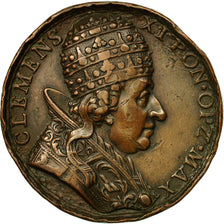 Vaticano, medaglia, Clément XI, MB+, Bronzo