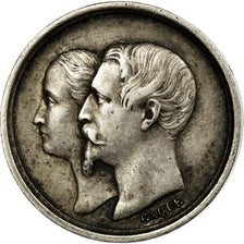 France, Médaille, Naissance de Napoléon IV, Quinaire, 1856, SUP, Argent