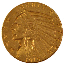 Stati Uniti, Indian Head, $5, Half Eagle, 1915, U.S. Mint, San Francisco, BB+...