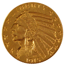 UNITED STATES, Indian Head, $5, Half Eagle, 1915, U.S. Mint, KM #129,...