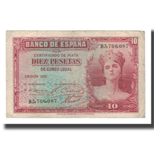 Banconote, Spagna, 10 Pesetas, 1935 (1936), KM:86a, BB