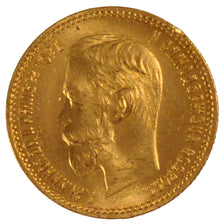 RUSSIA, 5 Roubles, 1902, St. Petersburg, KM #62, MS(60-62), Gold, 4.28