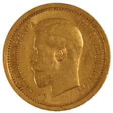 Russia, Nicholas II, 5 Roubles, 1897, St. Petersburg, BB, Oro, KM:62