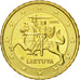 Lithuania, 10 Euro Cent, 2015, MS(65-70), Brass
