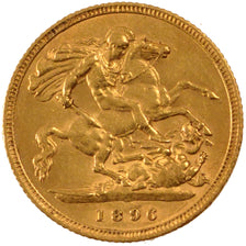 Gran Bretagna, Victoria, 1/2 Sovereign, 1896, SPL-, Oro, KM:784