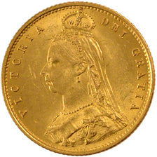 GREAT BRITAIN, 1/2 Sovereign, 1887, KM #766, MS(60-62), Gold, 3.99