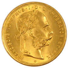 AUSTRIA, 8 Florins-20 Francs, 1892, KM #2269, MS(60-62), Gold, 6.45