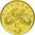 Moneta, Singapur, 5 Cents, 1995, Singapore Mint, AU(50-53), Aluminium-Brąz