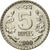 Coin, INDIA-REPUBLIC, 5 Rupees, 2000, Moscow, MS(63), Copper-nickel, KM:154.1