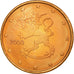 Finlandia, Euro Cent, 2003, SPL-, Acciaio placcato rame, KM:98