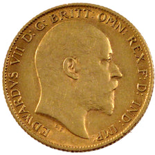 Gran Bretagna, Edward VII, 1/2 Sovereign, 1906, BB+, Oro, KM:804