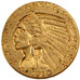 Stati Uniti, Indian Head, $5, Half Eagle, 1910, U.S. Mint, Denver, BB+, Oro,...