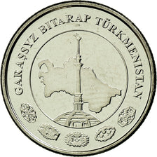 Moneta, Turkmenistan, 2 Tenge, 2009, MS(63), Nickel platerowany stalą, KM:96