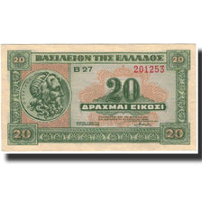 Biljet, Griekenland, 20 Drachmai, 1940-04-06, KM:315, SPL