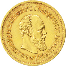 Russie, Alexandre III, 5 Roubles 1886, KM 42