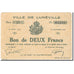 Frankrijk, Lunéville, 2 Francs, 1914, Bon de Municipalité, SUP, Pirot:54-78