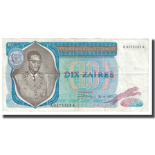 Billete, 10 Zaïres, 1971, República Democrática de Congo, 1971-06-30, KM:15a