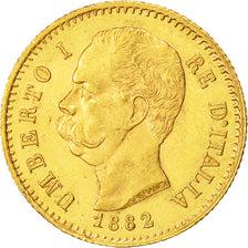 Moneda, Italia, Umberto I, 20 Lire, 1882, Rome, MBC, Oro, KM:21