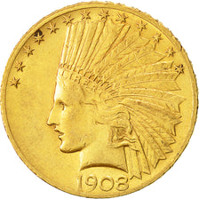 Moneta, Stati Uniti, Indian Head, $10, Eagle, 1908, U.S. Mint, Philadelphia, BB