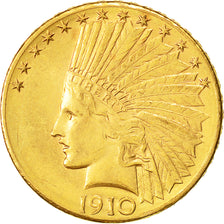 Monnaie, États-Unis, Indian Head, $10, Eagle, 1910, U.S. Mint, Denver, TTB, Or