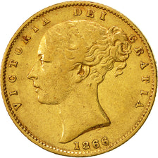 Coin, Great Britain, Victoria, Sovereign, 1866, EF(40-45), Gold, KM:736.2