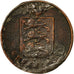 Moneda, Guernsey, Double, 1830, BC+, Cobre, KM:1