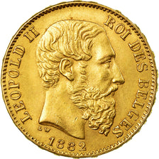 Munten, België, Leopold II, 20 Francs, 20 Frank, 1882, PR, Goud, KM:37