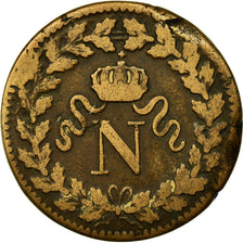 Moneta, Francia, Napoleon I, Decime, 1815, Strasbourg, MB, Bronzo, Gadoury:195e