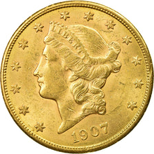 Moeda, Estados Unidos da América, Liberty Head, $20, Double Eagle, 1907, U.S.