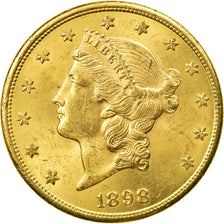 Moneta, USA, Liberty Head, $20, Double Eagle, 1898, U.S. Mint, San Francisco