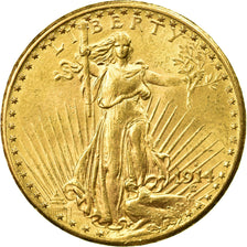 Moneda, Estados Unidos, Saint-Gaudens, $20, Double Eagle, 1914, U.S. Mint, San