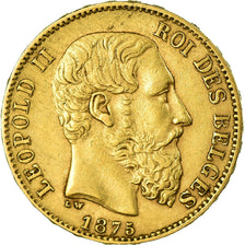 Coin, Belgium, Leopold II, 20 Francs, 20 Frank, 1875, AU(50-53), Gold, KM:37