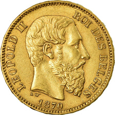 Monnaie, Belgique, Leopold II, 20 Francs, 20 Frank, 1870, TTB, Or, KM:32