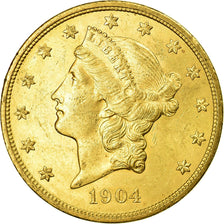 Moeda, Estados Unidos da América, Liberty Head, $20, Double Eagle, 1904, U.S.