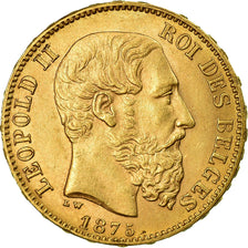 Munten, België, Leopold II, 20 Francs, 20 Frank, 1875, UNC-, Goud, KM:37