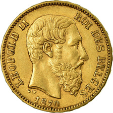 Münze, Belgien, Leopold II, 20 Francs, 20 Frank, 1870, SS+, Gold, KM:32