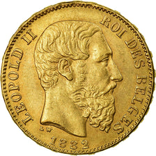 Coin, Belgium, Leopold II, 20 Francs, 20 Frank, 1882, AU(55-58), Gold, KM:37