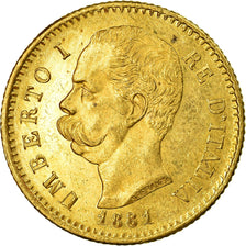 Moneta, Włochy, Umberto I, 20 Lire, 1881, Rome, MS(60-62), Złoto, KM:21