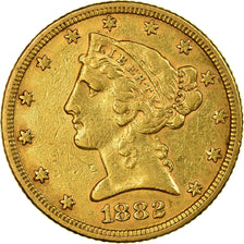 Munten, Verenigde Staten, Coronet Head, $5, Half Eagle, 1882, U.S. Mint