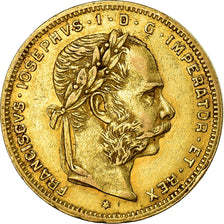 Moneda, Austria, Franz Joseph I, 8 Florins-20 Francs, 1887, MBC, Oro, KM:2269