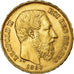 Moneda, Bélgica, Leopold II, 20 Francs, 20 Frank, 1869, SC, Oro, KM:32