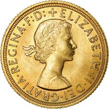 Moeda, Grã-Bretanha, Elizabeth II, Sovereign, 1962, MS(63), Dourado, KM:908