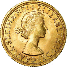 Munten, Groot Bretagne, Elizabeth II, Sovereign, 1963, UNC, Goud, KM:908