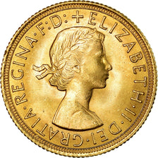 Coin, Great Britain, Elizabeth II, Sovereign, 1963, MS(64), Gold, KM:908