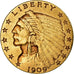 Münze, Vereinigte Staaten, Indian Head, $2.50, Quarter Eagle, 1909, U.S. Mint