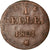 Moneda, Estados alemanes, FRANKFURT AM MAIN, Heller, 1821, Fautée, BC+, Cobre